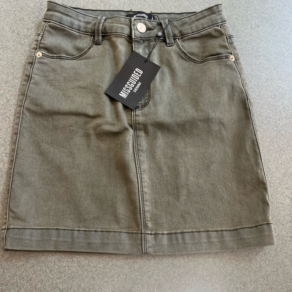 NWT - Misguided Olive Green Skirt